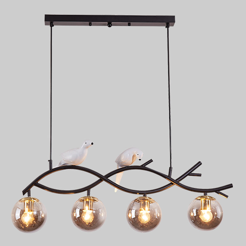 Contemporary Sphere Island Light Glass Island Lighting Fixtures for Kitchen