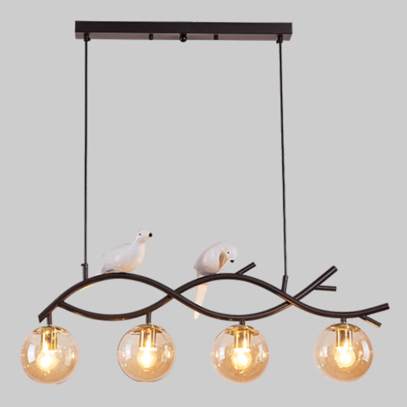 Contemporary Sphere Island Light Glass Island Lighting Fixtures for Kitchen