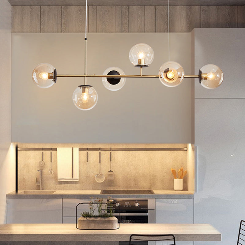 Contemporary Sphere Island Light Glass Island Lighting Fixtures for Kitchen