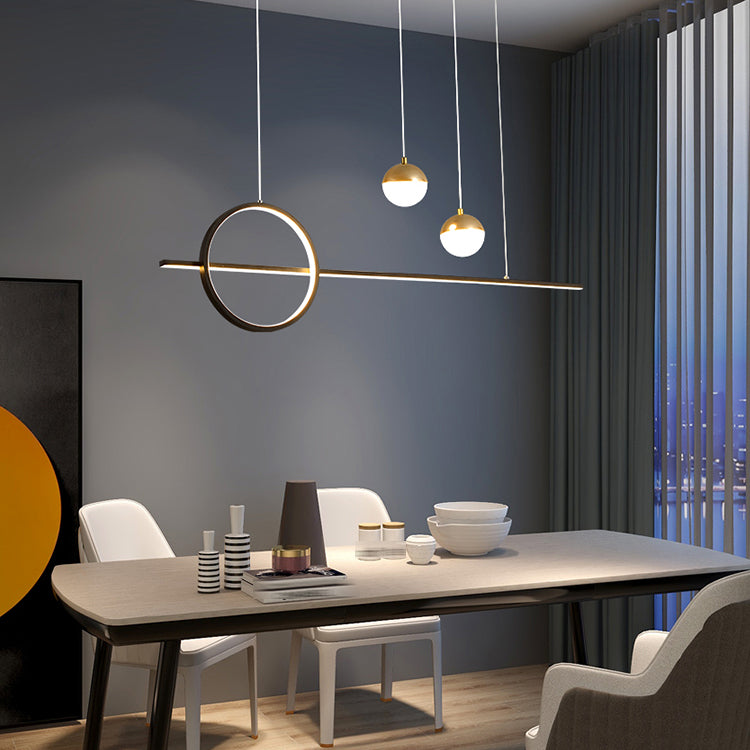 Modern Style Linear Pendant Lights Metal 4- Light Pendant Light Fixtures