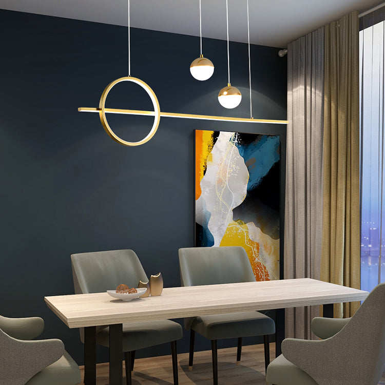 Modern Style Linear Pendant Lights Metal 4- Light Pendant Light Fixtures