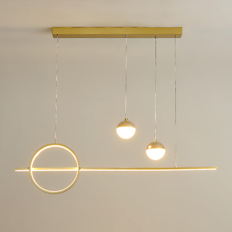 Modern Style Linear Pendant Lights Metal 4- Light Pendant Light Fixtures