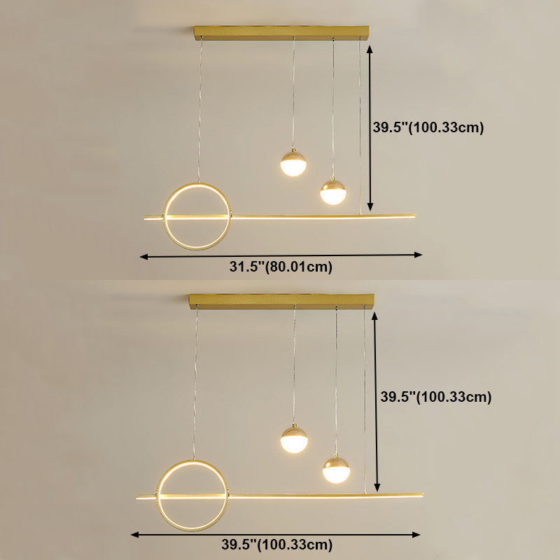 Modern Style Linear Pendant Lights Metal 4- Light Pendant Light Fixtures