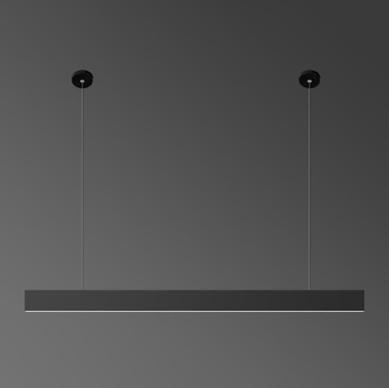 Modern Aluminum Island Light Fixture Rectangle 1-Head Restaurant LED Hanging Pendant Lamp