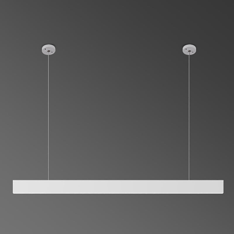 Modern Aluminum Island Light Fixture Rectangle 1-Head Restaurant LED Hanging Pendant Lamp