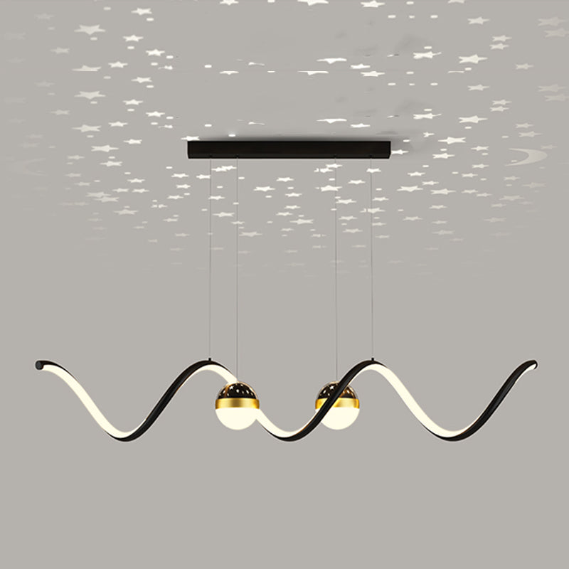 Linear Shape Island Lighting Ideas Modern Style Metal 3 Light Island Pendants