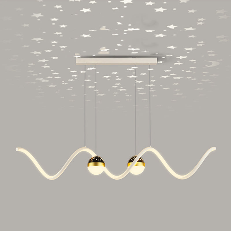 Linear Shape Island Lighting Ideas Modern Style Metal 3 Light Island Pendants