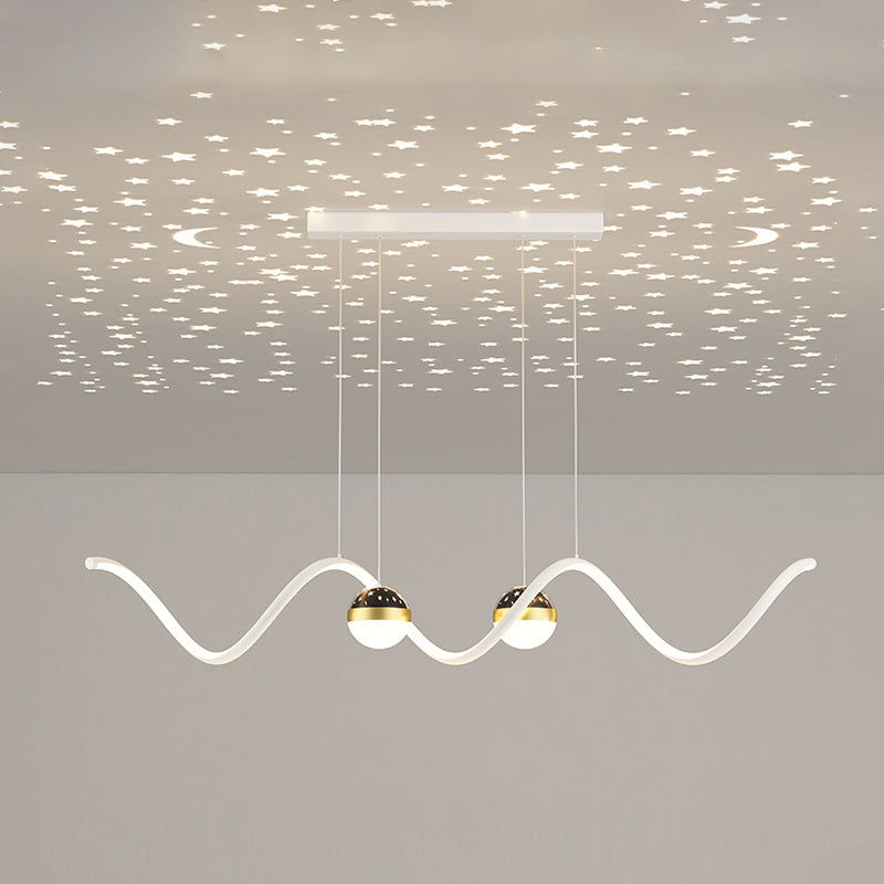 Linear Shape Island Lighting Ideas Modern Style Metal 3 Light Island Pendants
