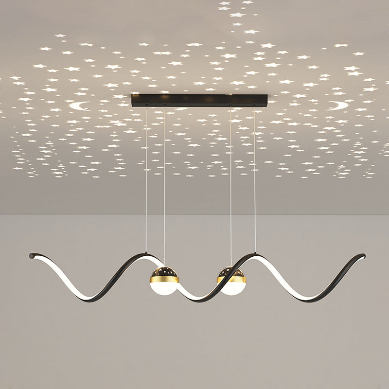 Linear Shape Island Lighting Ideas Modern Style Metal 3 Light Island Pendants