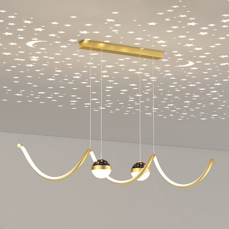 Linear Shape Island Lighting Ideas Modern Style Metal 3 Light Island Pendants