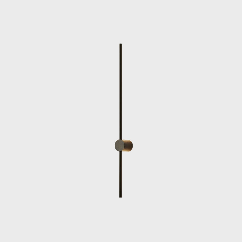Nordic Style Wall Light Minimalist Straight LED Wall Sconce with Brass for Bedroom
