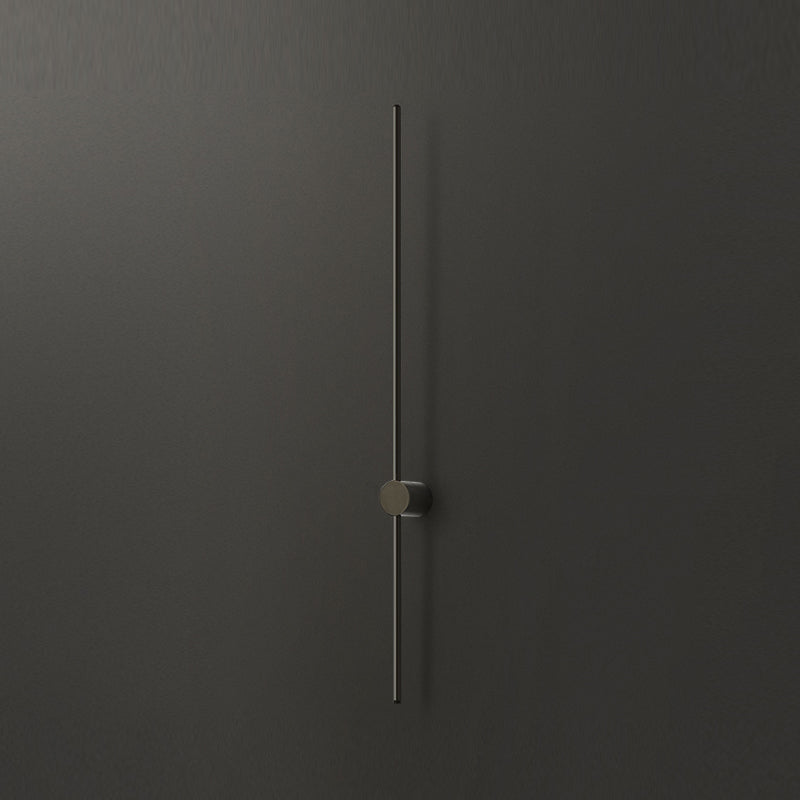 Nordic Style Wall Light Minimalist Straight LED Wall Sconce with Brass for Bedroom