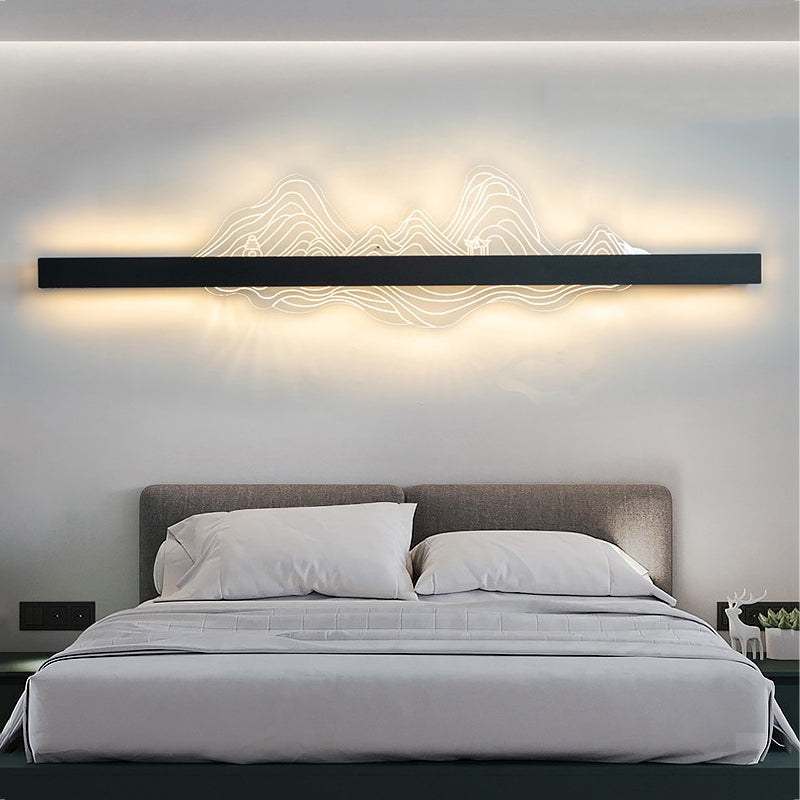Unique Shade Metal Wall Sconce Modern Style Single Light Wall Lighting Fixtures in Black