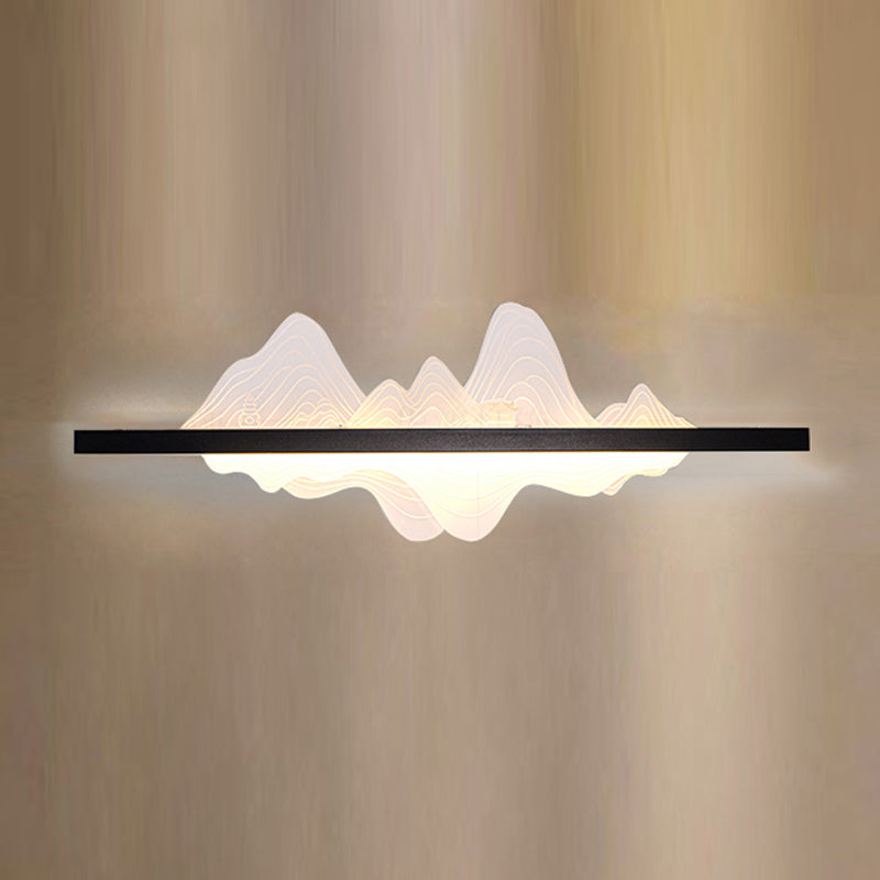 Unique Shade Metal Wall Sconce Modern Style Single Light Wall Lighting Fixtures in Black