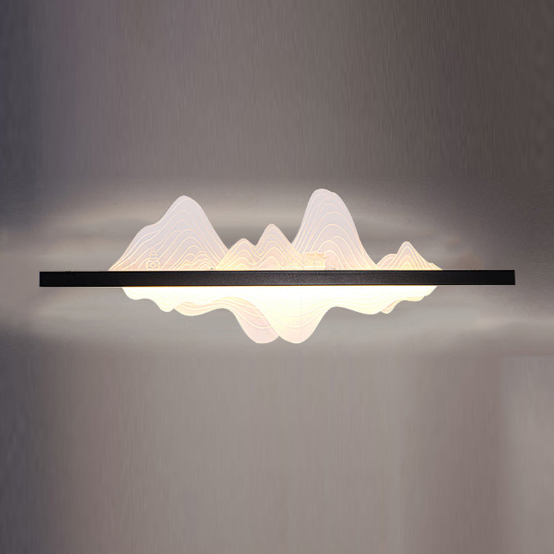 Unique Shade Metal Wall Sconce Modern Style Single Light Wall Lighting Fixtures in Black