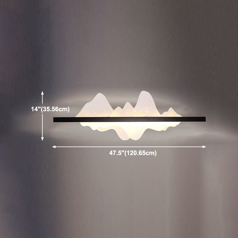 Unique Shade Metal Wall Sconce Modern Style Single Light Wall Lighting Fixtures in Black