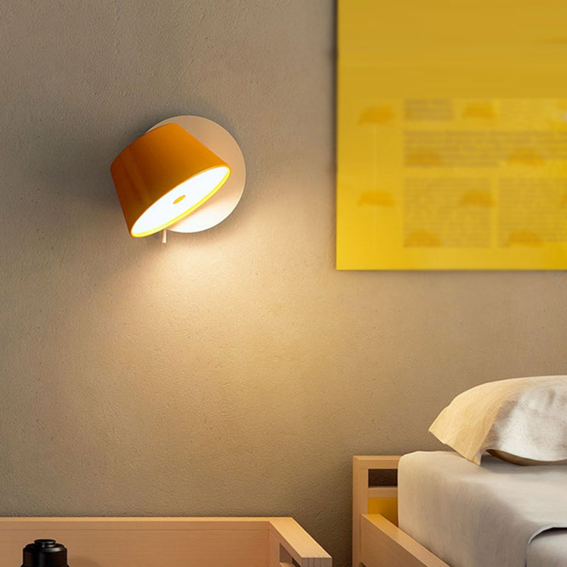 Nordic Style Metal Wall Light Colorful Rotatable Reading Wall Sconce for Bedroom