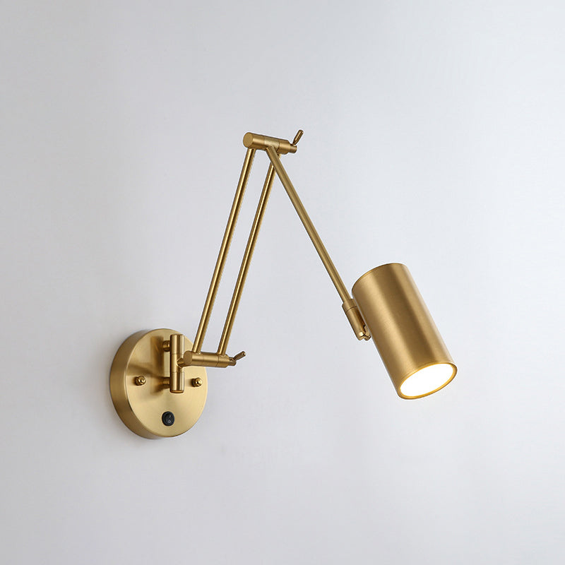 Modern Style Metal Wall Sconce 1 Light Wall Mount Light for Bedroom Bedside