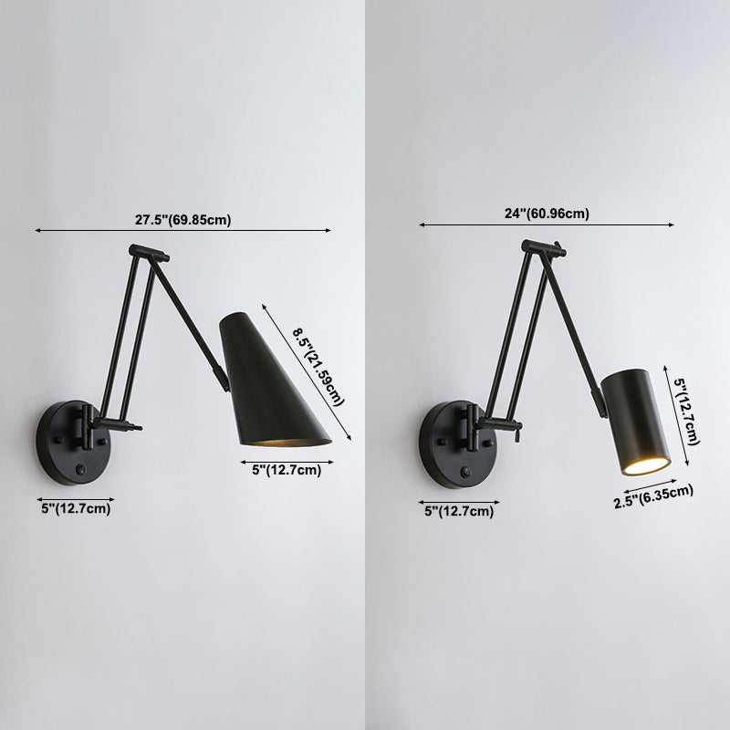 Modern Style Metal Wall Sconce 1 Light Wall Mount Light for Bedroom Bedside