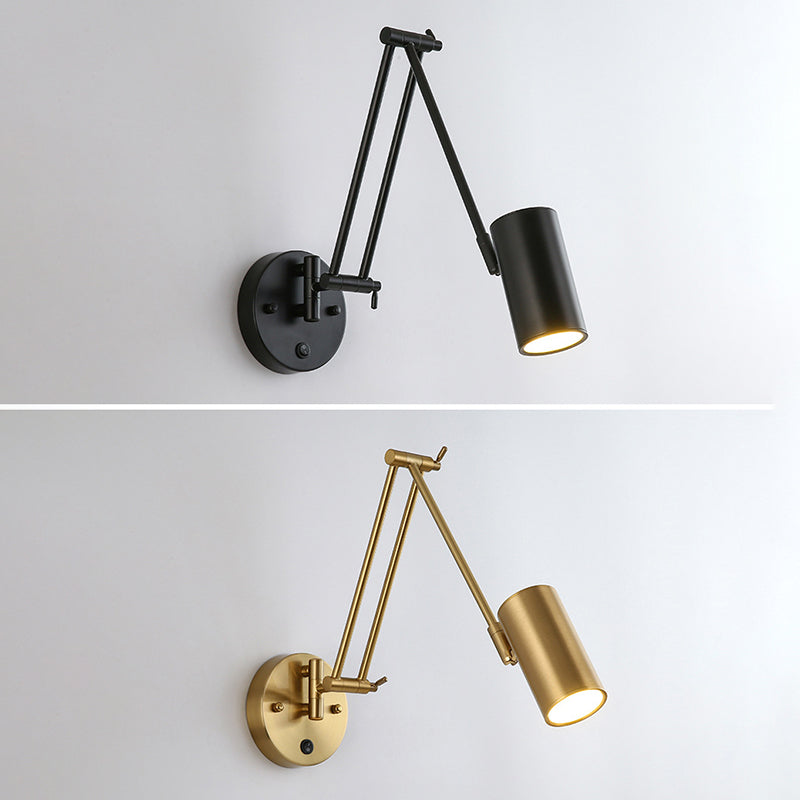 Modern Style Metal Wall Sconce 1 Light Wall Mount Light for Bedroom Bedside