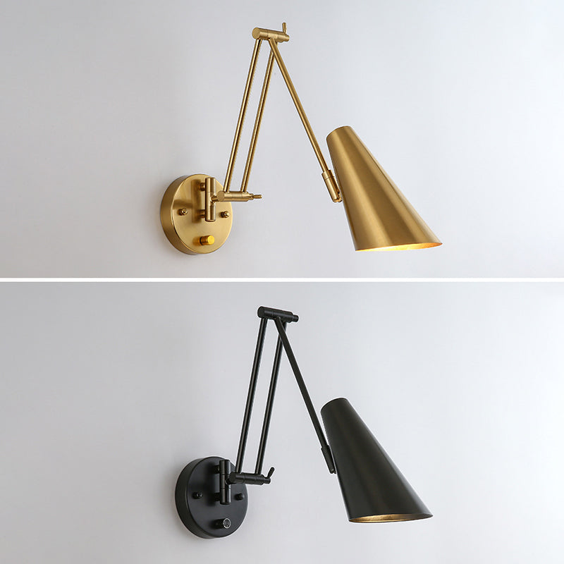 Modern Style Metal Wall Sconce 1 Light Wall Mount Light for Bedroom Bedside