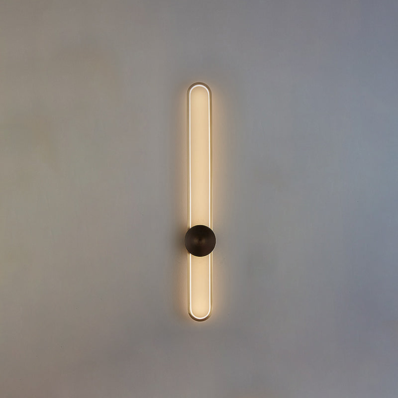 Metal Oval Shape Wall Mount Lighting Modern 1-Light Wall Mounted Light Fixture