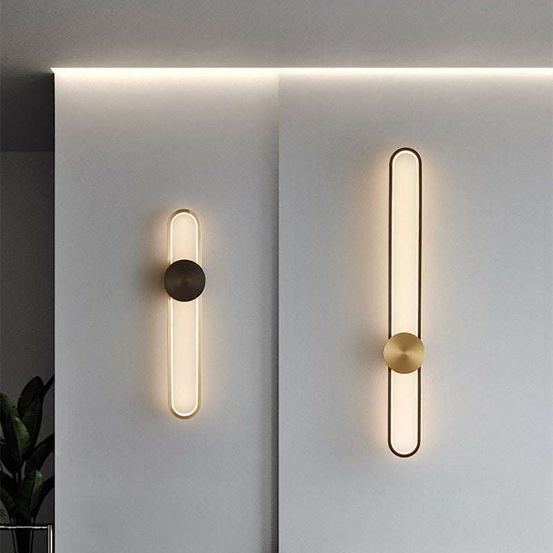 Metal Oval Shape Wall Mount Lighting Modern 1-Light Wall Mounted Light Fixture