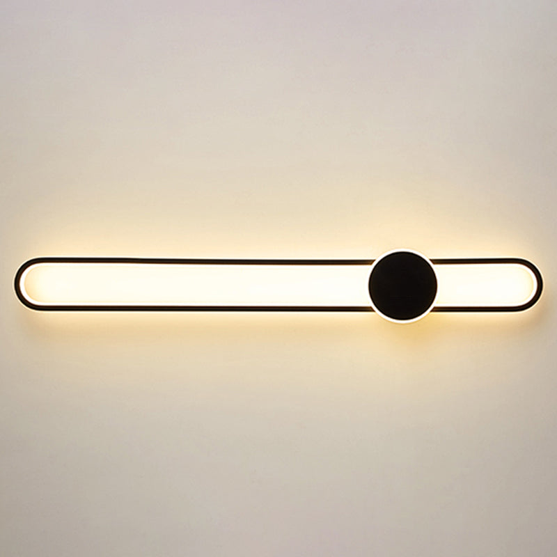 Metal Oval Shape Wall Mount Lighting Modern 1-Light Wall Mounted Light Fixture