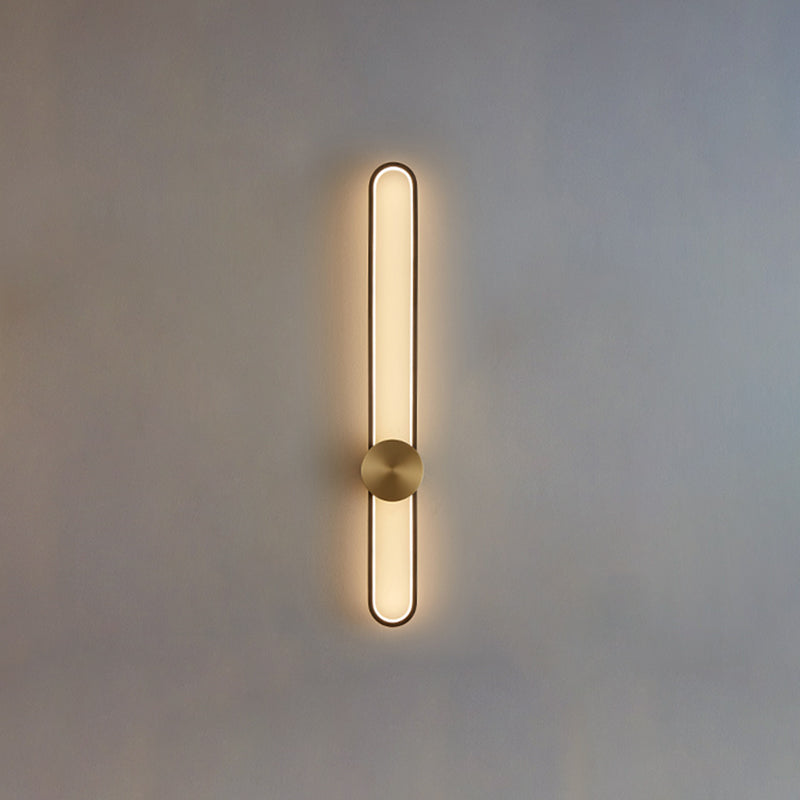 Metal Oval Shape Wall Mount Lighting Modern 1-Light Wall Mounted Light Fixture