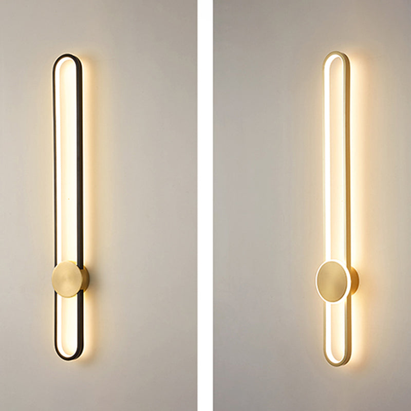 Metal Oval Shape Wall Mount Lighting Modern 1-Light Wall Mounted Light Fixture