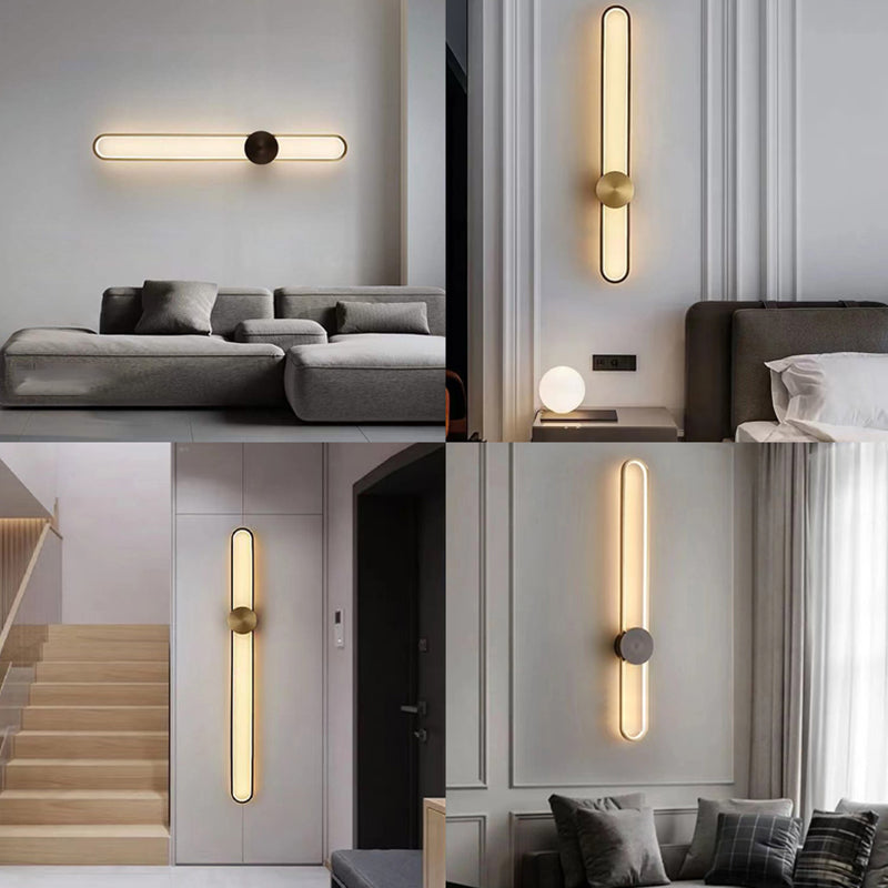 Metal Oval Shape Wall Mount Lighting Modern 1-Light Wall Mounted Light Fixture