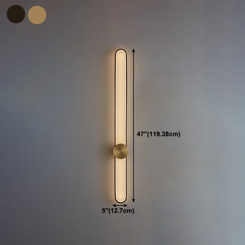 Metal Oval Shape Wall Mount Lighting Modern 1-Light Wall Mounted Light Fixture