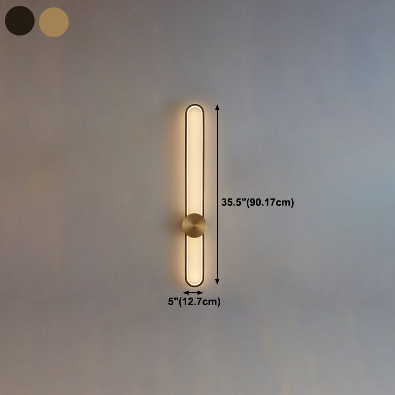 Metal Oval Shape Wall Mount Lighting Modern 1-Light Wall Mounted Light Fixture