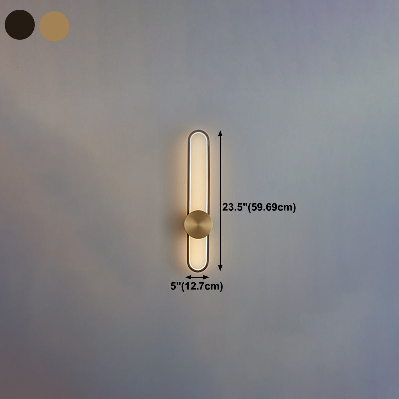 Metal Oval Shape Wall Mount Lighting Modern 1-Light Wall Mounted Light Fixture