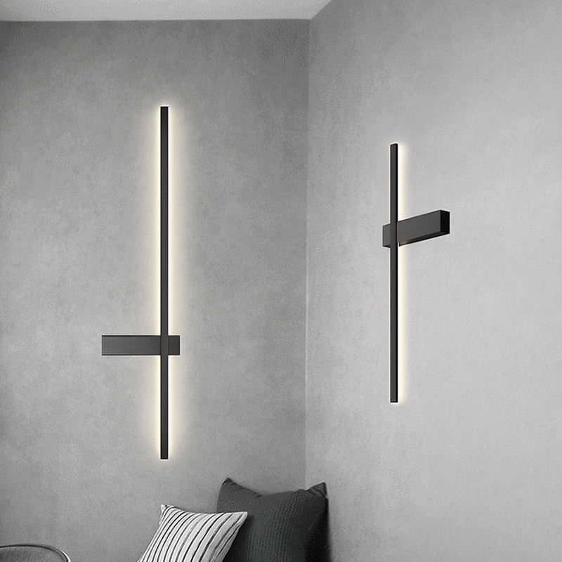 Metal Linear Shape Wall Mount Lighting Modern 1-Light Wall Mount Light Fixture
