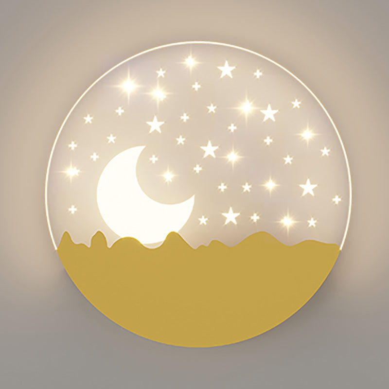 Metal Geometric Shape Wall Light Lovely Colorful LED Wall Sconce for Kid's Room