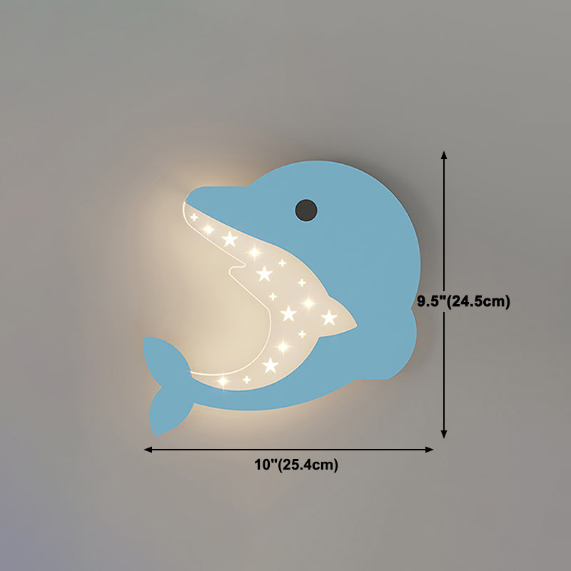 Metal Geometric Shape Wall Light Lovely Colorful LED Wall Sconce for Kid's Room