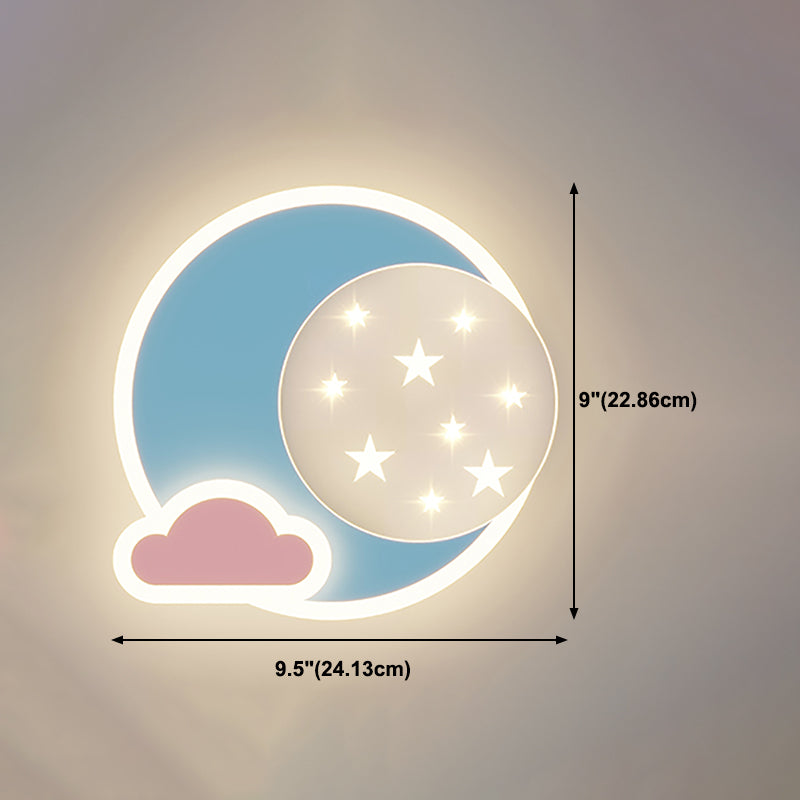 Metal Geometric Shape Wall Light Lovely Colorful LED Wall Sconce for Kid's Room