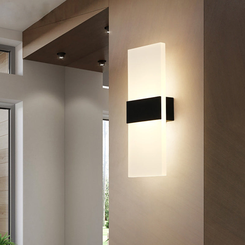 Rectangle Shape Metal Wall Light Modern Style 1 Light Wall Mounted Light Fixture