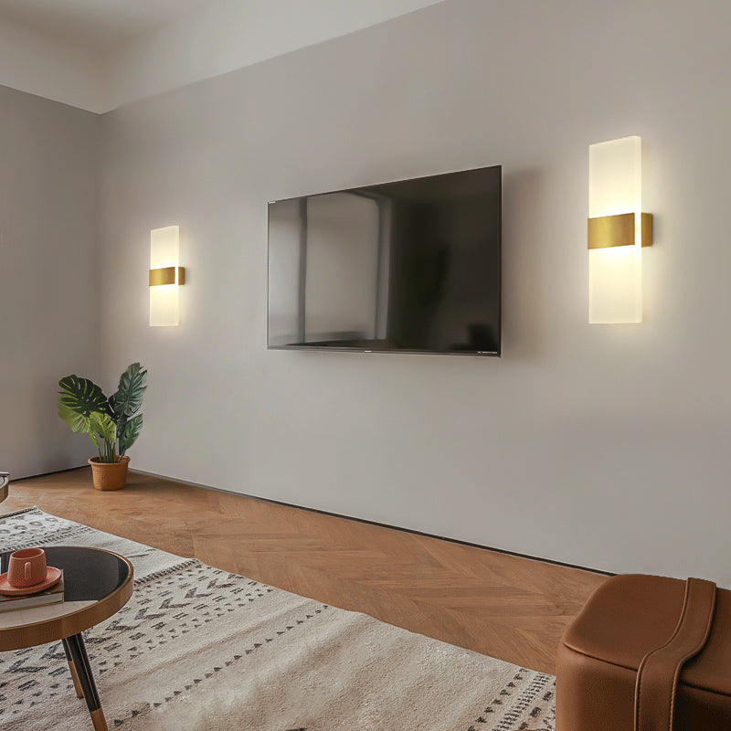 Rectangle Shape Metal Wall Light Modern Style 1 Light Wall Mounted Light Fixture