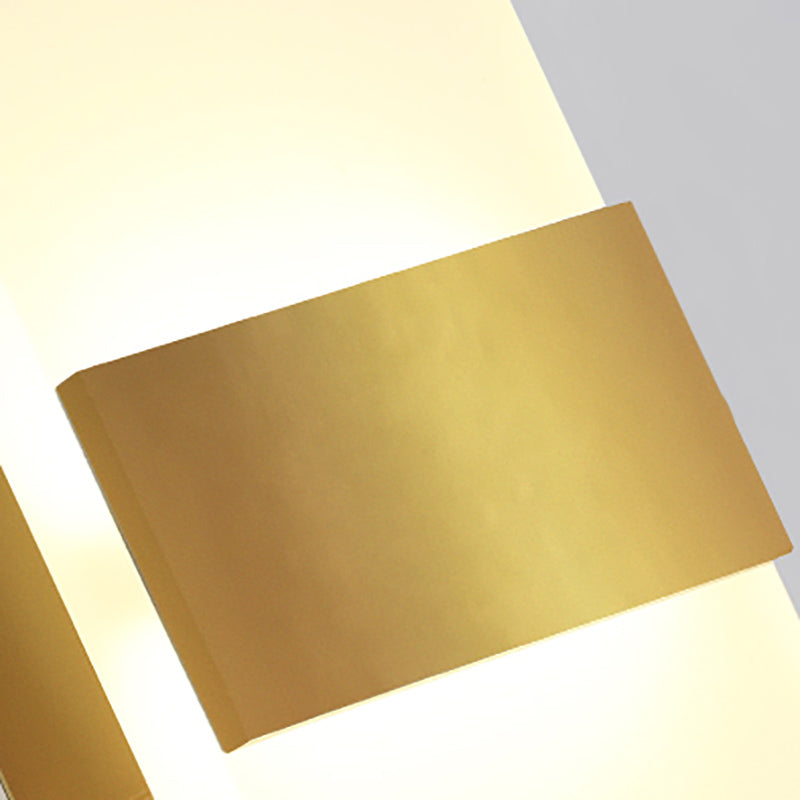 Rectangle Shape Metal Wall Light Modern Style 1 Light Wall Mounted Light Fixture