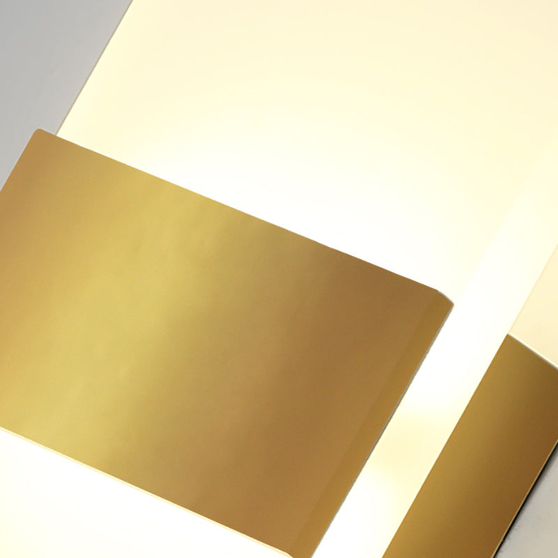 Rectangle Shape Metal Wall Light Modern Style 1 Light Wall Mounted Light Fixture