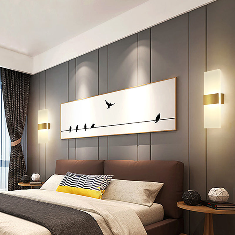 Rectangle Shape Metal Wall Light Modern Style 1 Light Wall Mounted Light Fixture