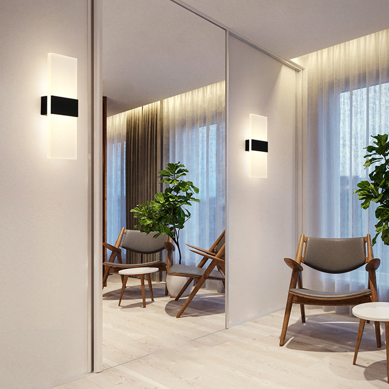 Rectangle Shape Metal Wall Light Modern Style 1 Light Wall Mounted Light Fixture