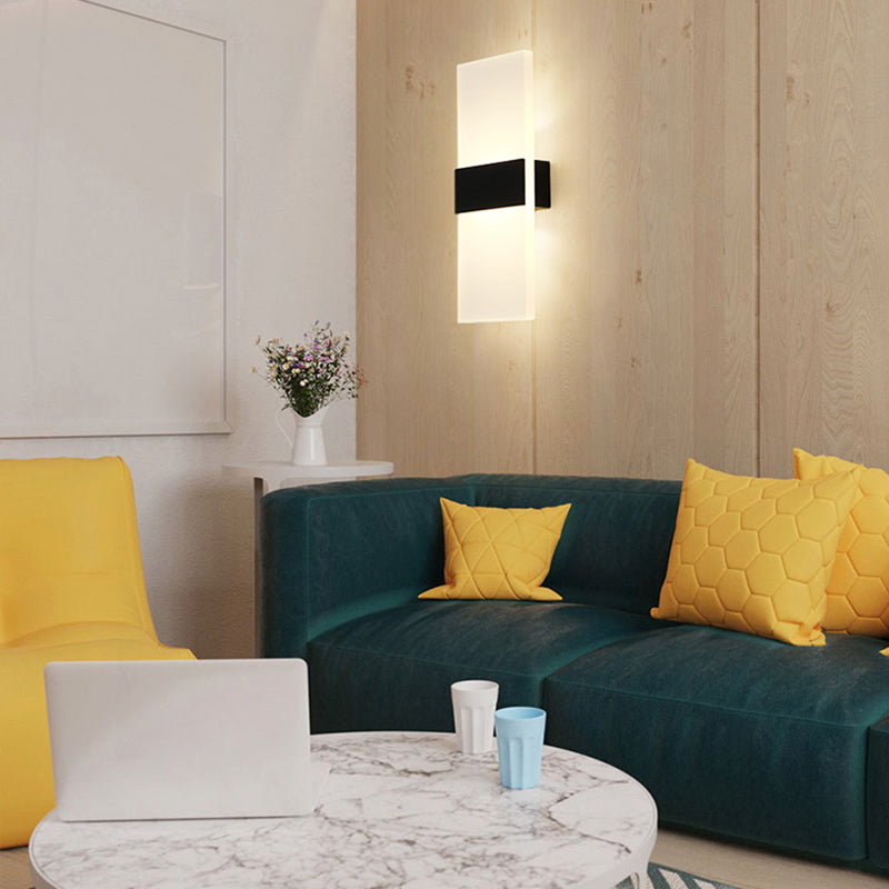 Rectangle Shape Metal Wall Light Modern Style 1 Light Wall Mounted Light Fixture