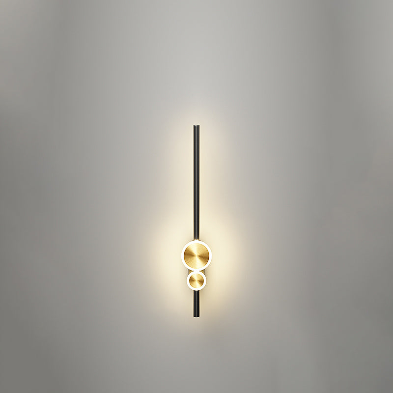 Linear Shape Metal Wall Lights Modern Style 3 Light Wall Mounted Light Fixtures in Black
