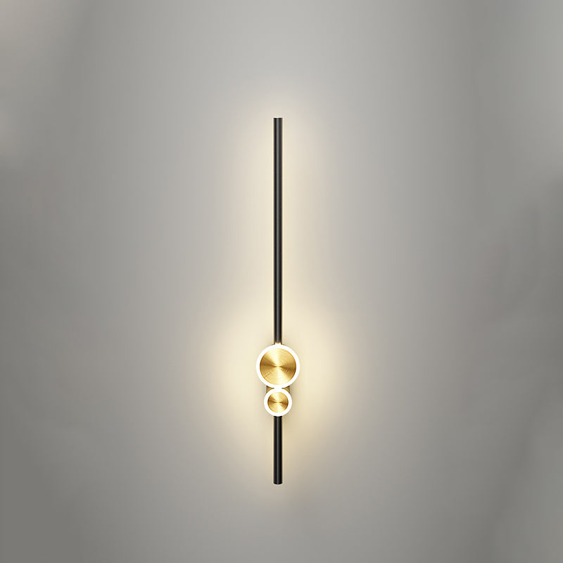 Linear Shape Metal Wall Lights Modern Style 3 Light Wall Mounted Light Fixtures in Black