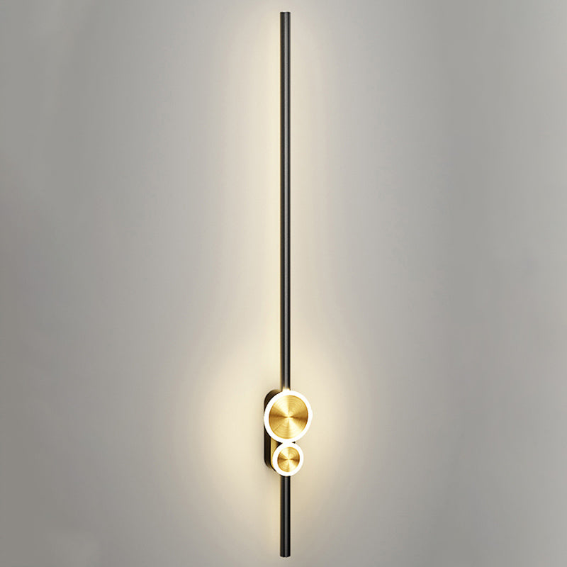 Linear Shape Metal Wall Lights Modern Style 3 Light Wall Mounted Light Fixtures in Black