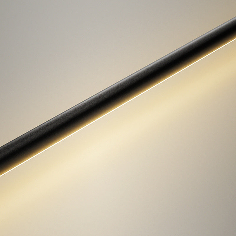 Linear Shape Metal Wall Lights Modern Style 3 Light Wall Mounted Light Fixtures in Black