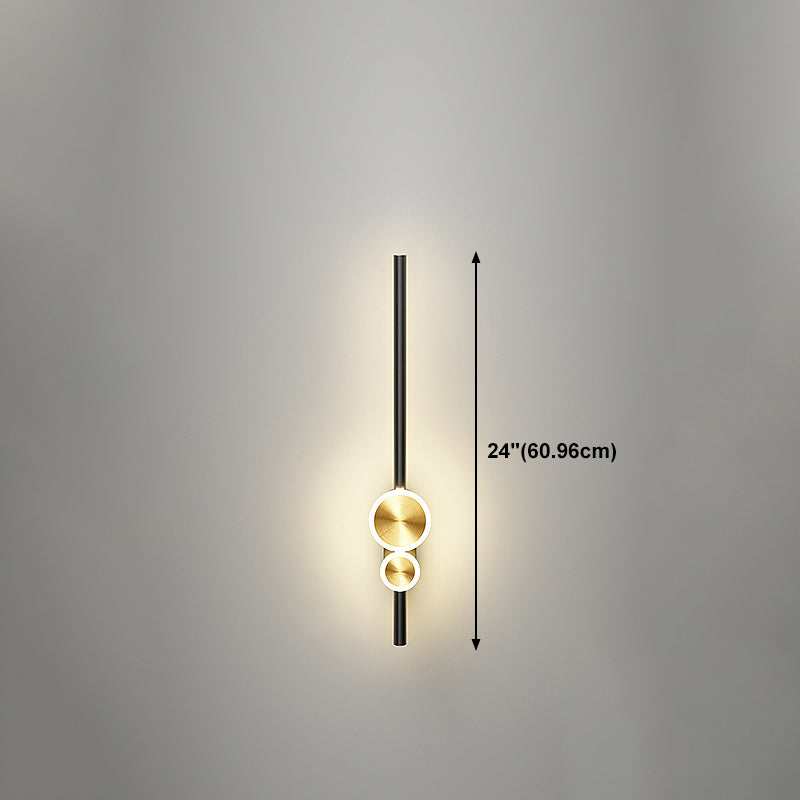 Linear Shape Metal Wall Lights Modern Style 3 Light Wall Mounted Light Fixtures in Black